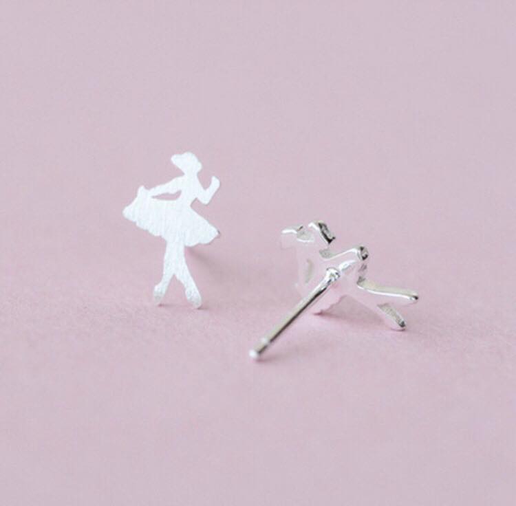  925 Sterling Silver Clear Cubic Zirconia Dancing Ballerina  Girl's Stud Earrings, Young Girls and Pre-Teen's Ballerina Screw Back  Earrings- Ballerina Dancer Crystal Screw Backs for Daily Use: Clothing,  Shoes & Jewelry