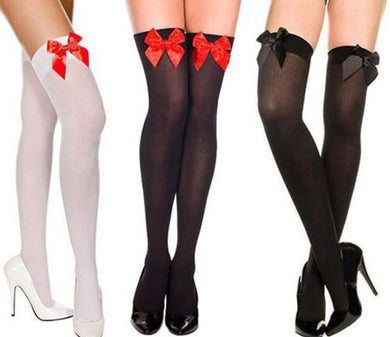 Women's High Stocking Lace Bow Thigh Over The Knee Sexy Socks