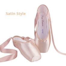 Load image into Gallery viewer, Ballerina Satin Canvas Dance Ballet Pointe Shoes Girls Adult Women Ballet Shoes