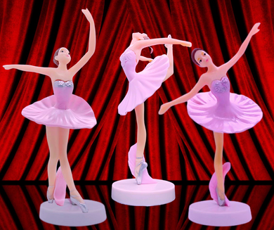 3pcs Ballerina Girls Ballet Cake Topper