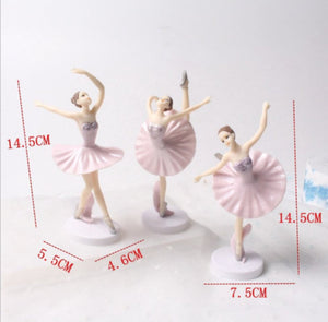 3pcs Ballerina Girls Ballet Cake Topper