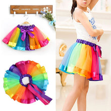 Load image into Gallery viewer, Girls Colorful Rainbow Tutu Skirt Kids Tulle Skirts