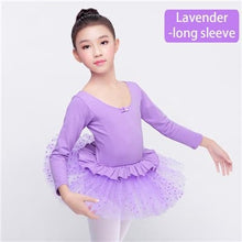 Load image into Gallery viewer, Girls Long/Short Sleeve Dance Ballet Dress Kids Princess Tutu Skirt