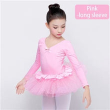 Load image into Gallery viewer, Girls Long/Short Sleeve Dance Ballet Dress Kids Princess Tutu Skirt