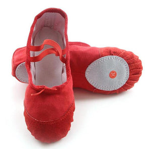 Ballet Ballerina Leather Top Shoe Gymnastics Canvas Dance Shoes