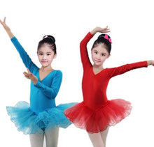 Load image into Gallery viewer, Long Sleeve Ballet Gymanstics Dress Tutu leotard