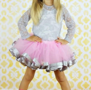 Ballet Pink Princess Tulle Toddler Ribbon Ballet Tutu Skirts