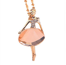 Load image into Gallery viewer, Dancing Rhinestone Ballet Girl Necklace