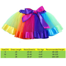 Load image into Gallery viewer, Girls Colorful Rainbow Tutu Skirt Kids Tulle Skirts