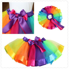 Load image into Gallery viewer, Girls Colorful Rainbow Tutu Skirt Kids Tulle Skirts