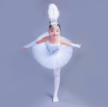 Load image into Gallery viewer, Girls White Ballet Costumes Little Swan Dance Tutu Skirt