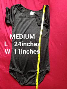 Short Sleeve Ballet Leotard Teens Adult Ladiew Black Leotards