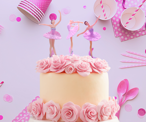 3pcs Ballerina Girls Ballet Cake Topper