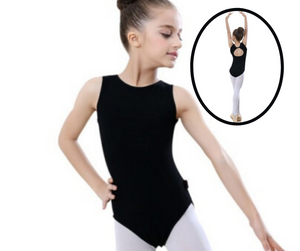 Girl Kids Ballet Leotard Black Pink Bodysuit Romper